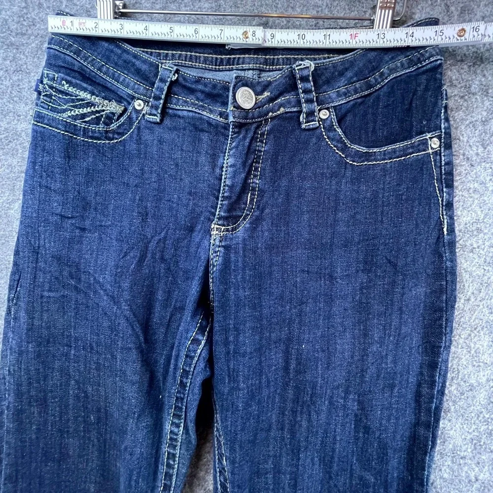 Lee Slender Secret Lower On The Waist Jeans Womens 8 Blue Emboidered Y2K Bootcut